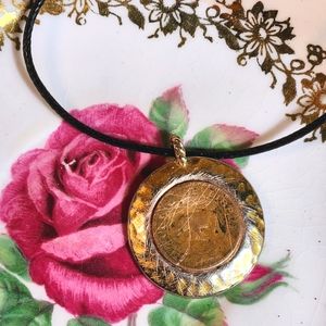 Charming, Vintage, Liberia Coin Pendant/Necklace.Handcrafted